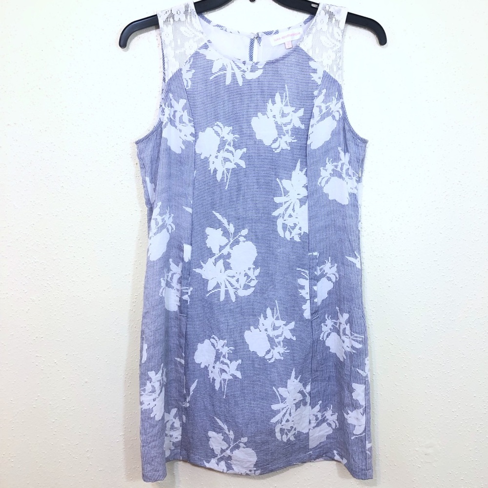Luxe Apothetique Blue Striped Floral Print Dress